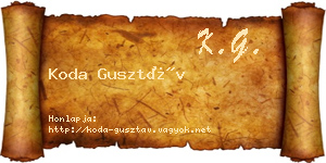 Koda Gusztáv névjegykártya