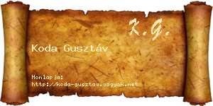 Koda Gusztáv névjegykártya