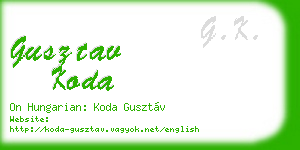 gusztav koda business card
