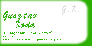 gusztav koda business card